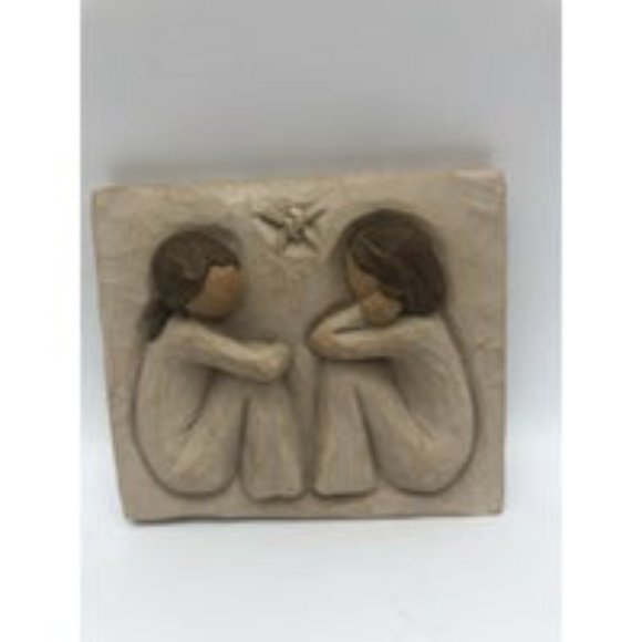Willow Tree Friendship Sculpted Hand-Painted Plaque FOREVER TRUE~FOREVER FRIENDS - Picture 4 of 4